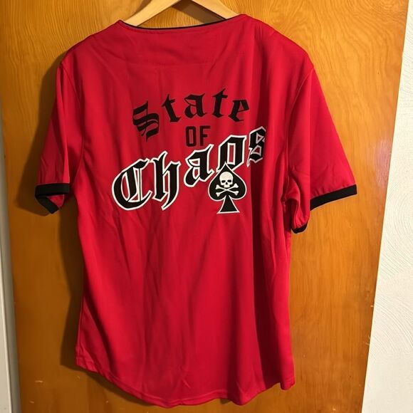 Red Baseball Jersey Mens Medium Rue21 Mesh - Picture 3 of 3